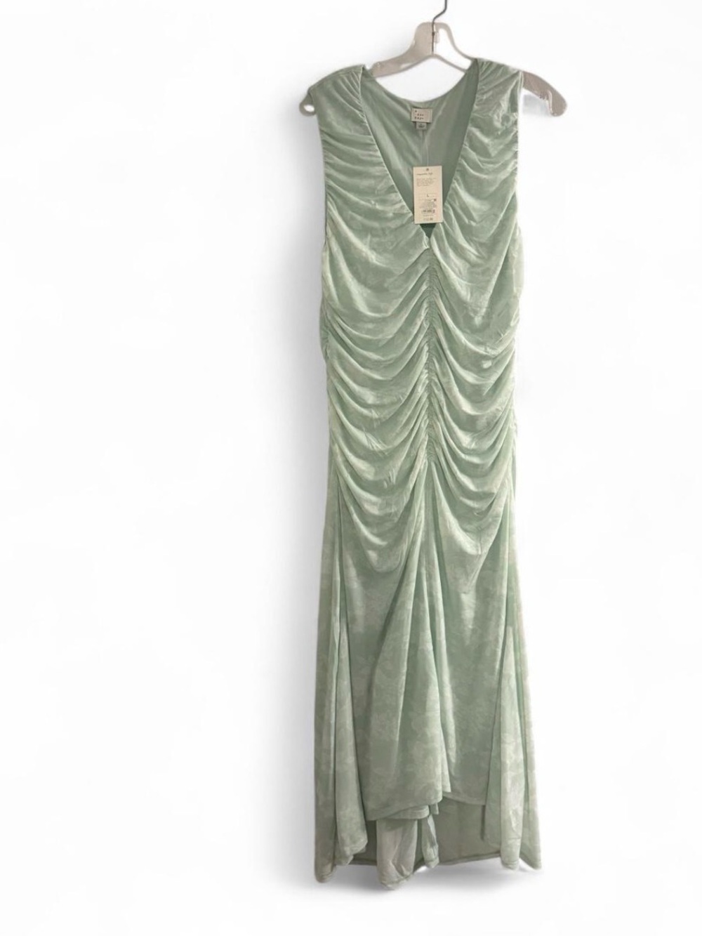 A New Day Mint Green Ruched Maxi Dress Size L NWT